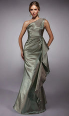 Alyce Paris 27751 - One Shoulder Shimmering Jacquard Dress - detail view