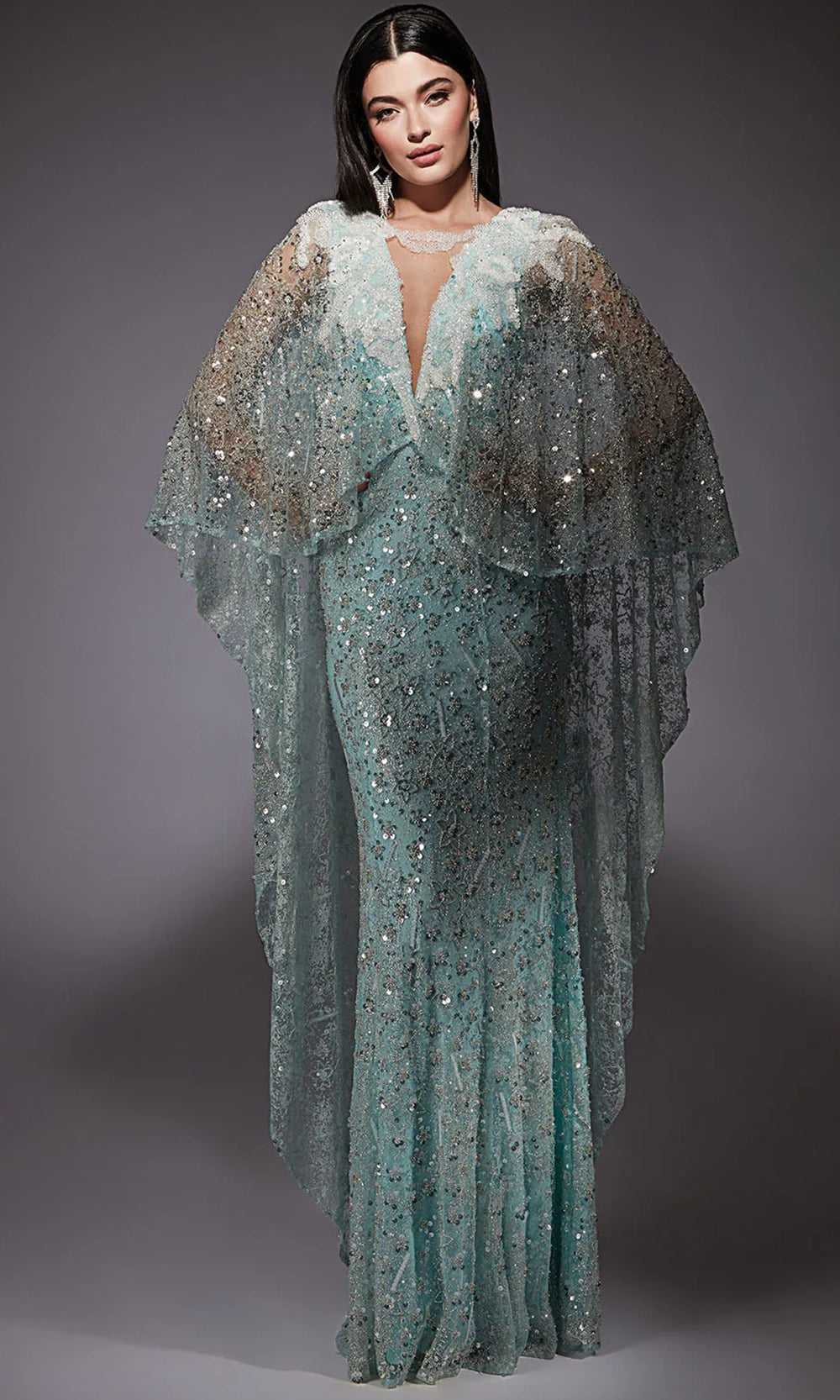 Alyce Paris 27752 - Beaded Illusion V-Neck Evening Gown - back view