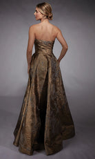 Alyce Paris 27760 - Off Shoulder Metallic Jacquard Gown - back view