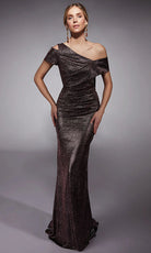 Alyce Paris 27762 - Metallic Jersey Asymmetric Sheath Dress - designer evening gown at Silhouette Dresses