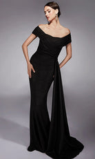 Alyce Paris 27767 - Crisscross Bodice Off Shoulder Jacquard Dress - view 7