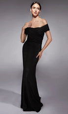 Alyce Paris 27767 - Crisscross Bodice Off Shoulder Jacquard Dress - designer evening gown at Silhouette Dresses