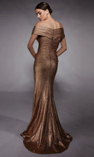 Alyce Paris 27767 - Crisscross Bodice Off Shoulder Jacquard Dress - view 4