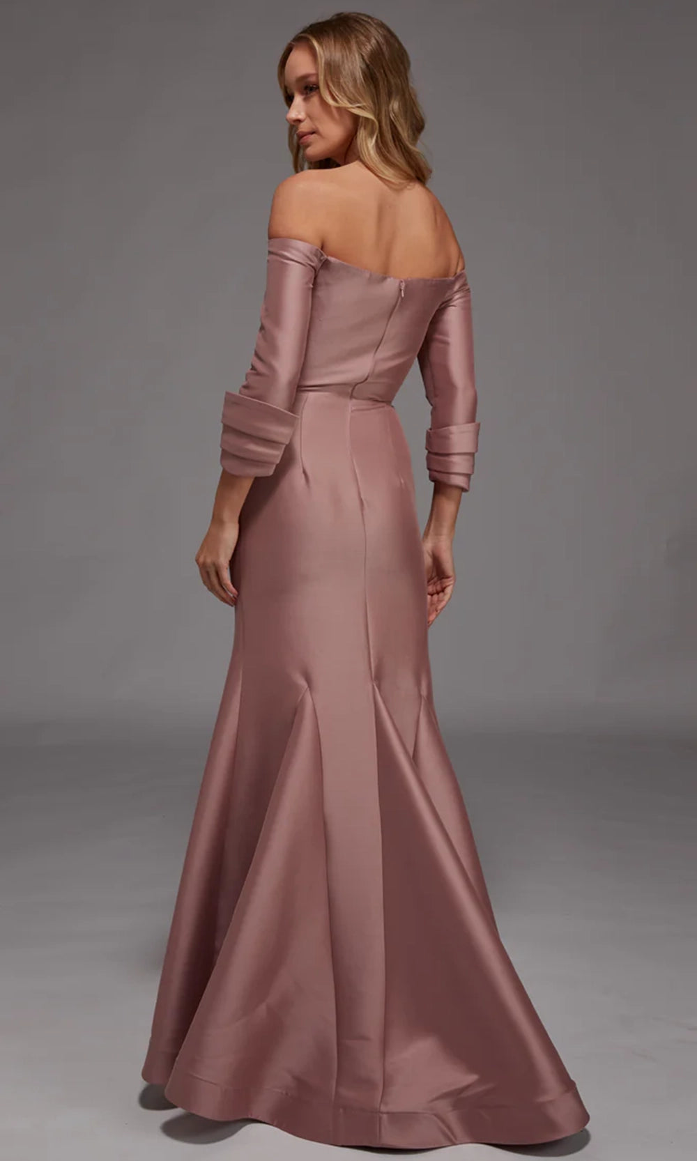 Alyce Paris 27782 - Off Shoulder Gown with Cuffed Sleeves - view 4