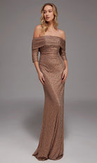 Alyce Paris 27787 - Off Shoulder Beaded Knit Fit Gown - designer mother of the bride dress at Silhouette Dresses