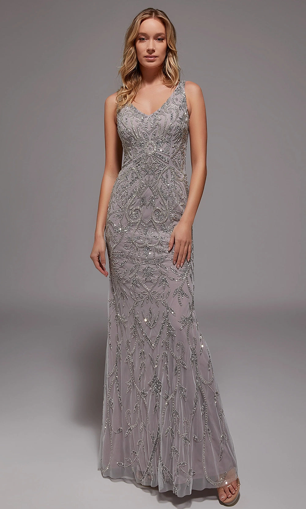 Alyce Paris 27799 - Beaded V Neck Evening Gown - designer prom dress at Silhouette Dresses