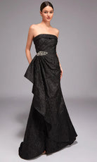Alyce Paris 27818 - Strapless Jacquard Gown with Peplum Detail - designer mother of the bride dress at Silhouette Dresses