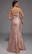 Alyce Paris 27818 - Strapless Jacquard Gown with Peplum Detail - detail view