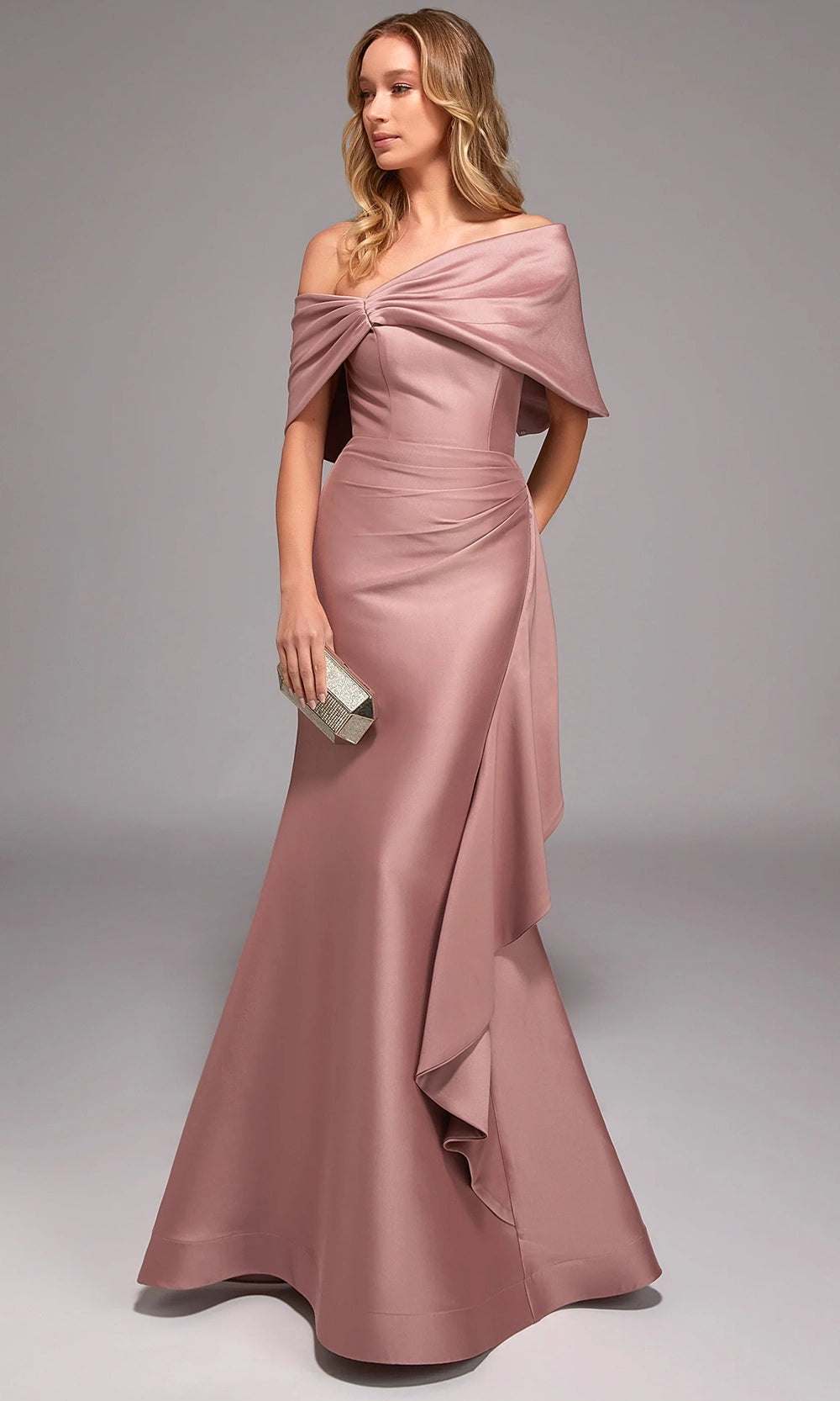 Alyce Paris 27822 - Off Shoulder Draped Skirt Evening Dress - view 4