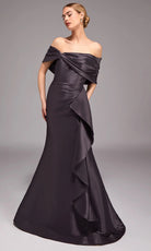 Alyce Paris 27822 - Off Shoulder Draped Skirt Evening Dress - designer mother of the bride dress at Silhouette Dresses