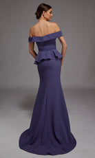 Alyce Paris 27829 - Off Shoulder Peplum Gown with Slit - back view