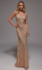 Alyce Paris 27846 - Beaded Illusion Keyhole Evening Gown - detail view