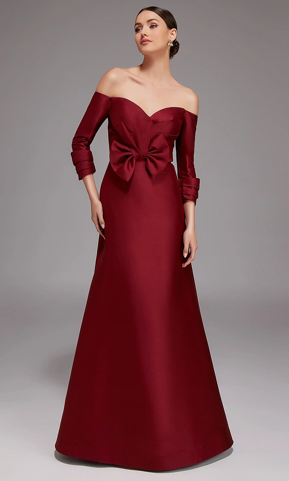 Alyce Paris 27859 - Off Shoulder Bow Waist Evening Gown - designer formal gown at Silhouette Dresses