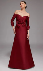 Alyce Paris 27859 - Off Shoulder Bow Waist Evening Gown - designer formal gown at Silhouette Dresses