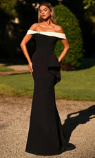 Alyce Paris 27877 - Off Shoulder Ruffle Evening Gown - back view