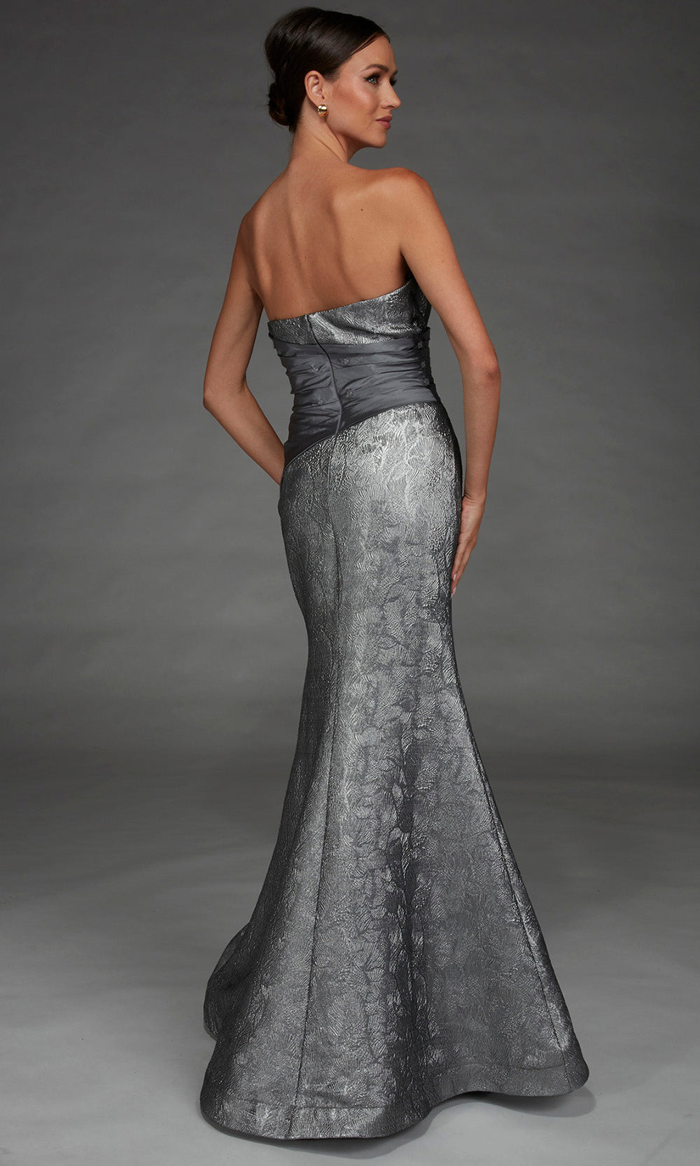 Alyce Paris 27881 - Oversized Bow Sweetheart Jacquard Gown