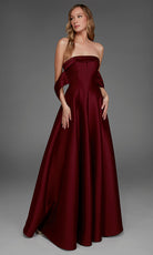 Alyce Paris 27887 - Strapless Straight Neckline Mikado Long Gown