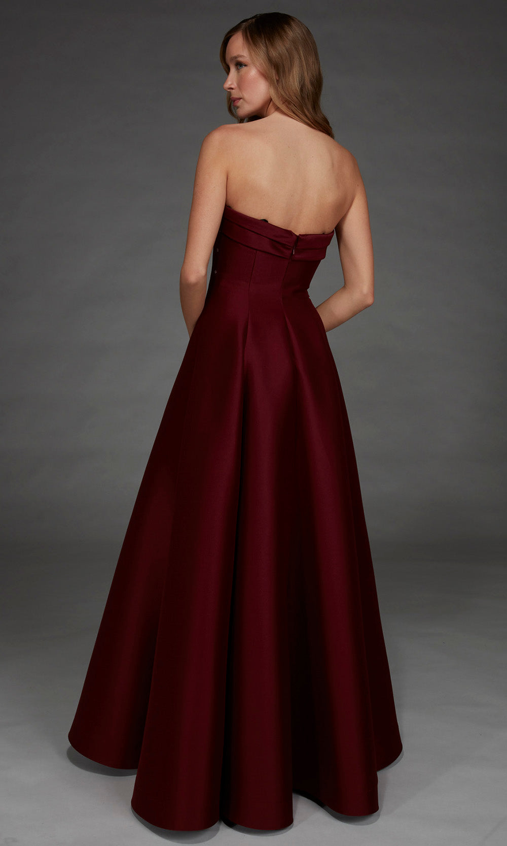 Alyce Paris 27887 - Strapless Straight Neckline Mikado Long Gown