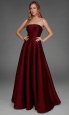 Alyce Paris 27887 - Strapless Straight Neckline Mikado Long Gown
