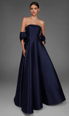 Alyce Paris 27887 - Strapless Straight Neckline Mikado Long Gown