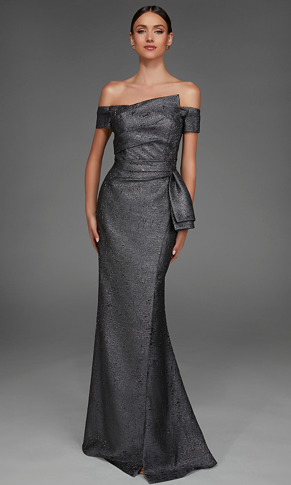 Alyce Paris 27900 - Off Shoulder Side Peplum Long Gown