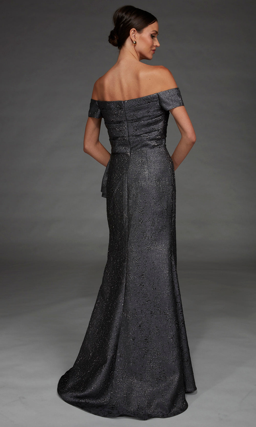 Alyce Paris 27900 - Off Shoulder Side Peplum Long Gown