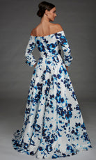Alyce Paris 27910 - Floral Print Three-Quarter Sleeve Evening Gown