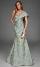 Alyce Paris 27918 - Print Jacquard Mermaid Long Gown