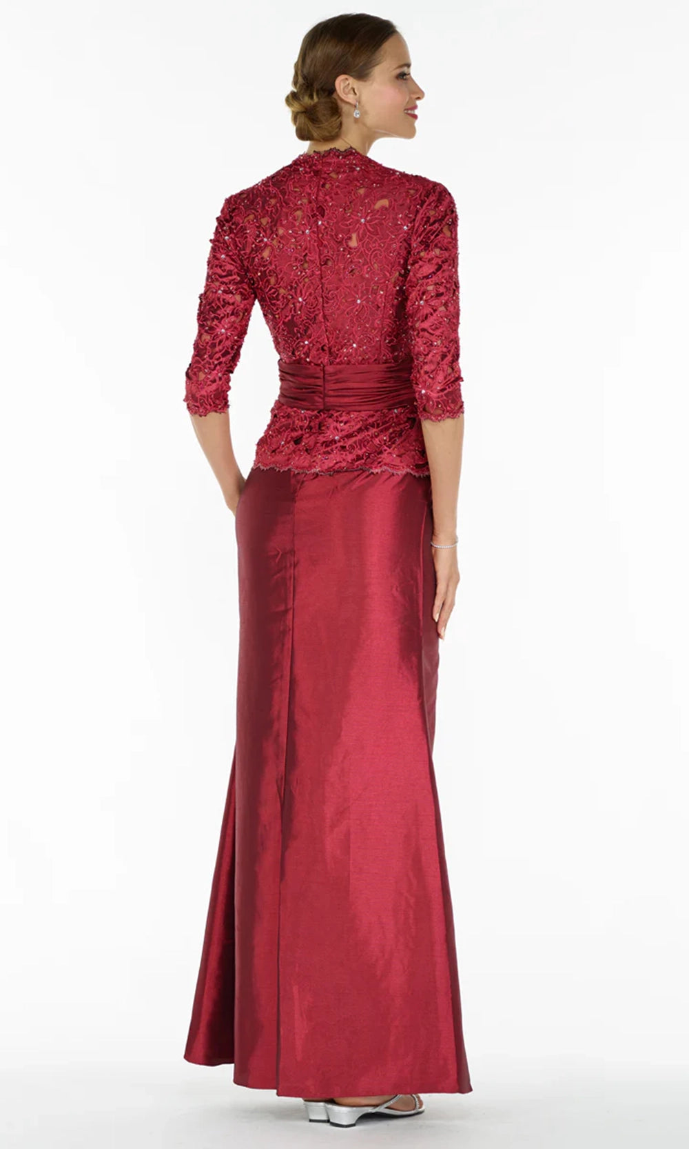 Alyce Paris 29143 - Beaded Embroidered Bodice Sheath Gown - back view