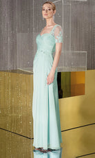 Alyce Paris 29580 - Ruched Beaded Applique Chiffon Dress - designer evening gown at Silhouette Dresses
