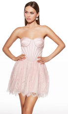 Alyce Paris 30011 - Strapless Corset Lace Short Dress - view 5