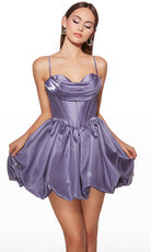 Alyce Paris 30012 - Bubble Skirt Satin Sleeveless Dress - view 5