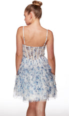 Alyce Paris 30013 - Floral Mesh Ruffle A-line Dress