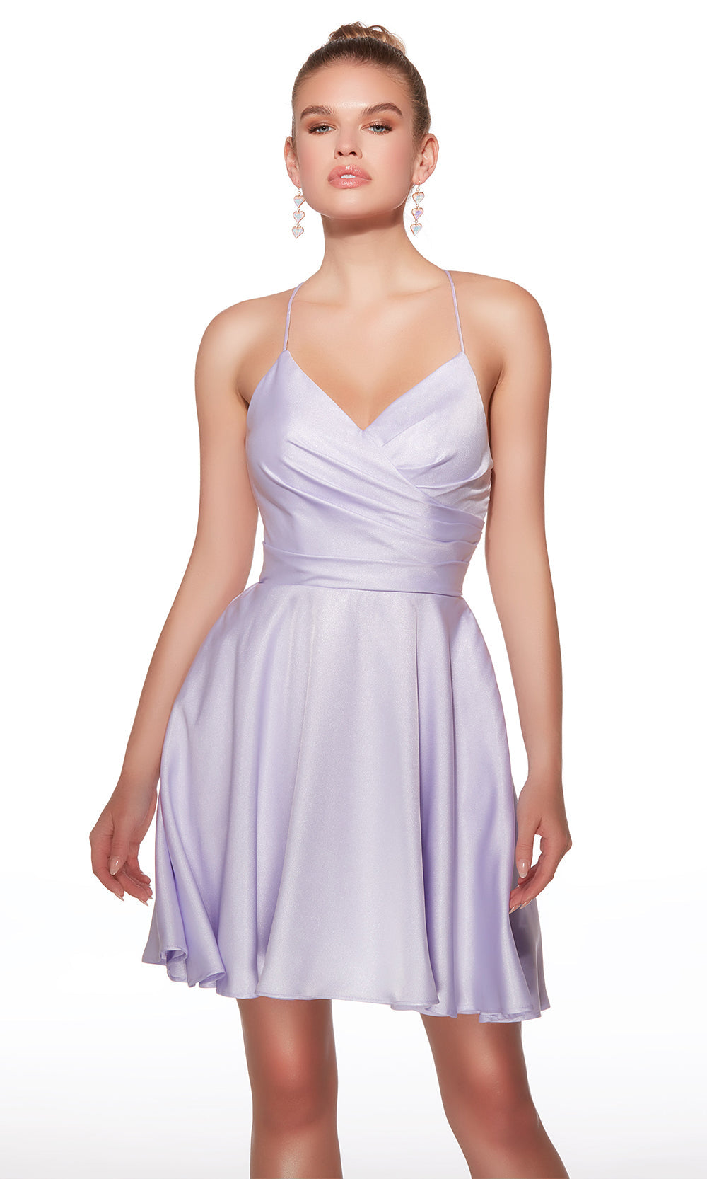 Alyce Paris 30018 - Surplice V-Neckline Shimmer Satin Dress - designer homecoming dress at Silhouette Dresses