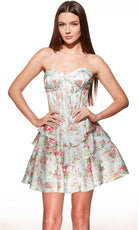 Alyce Paris 30037 - Tiered Skirt Off Shoulder Satin Dress - view 6
