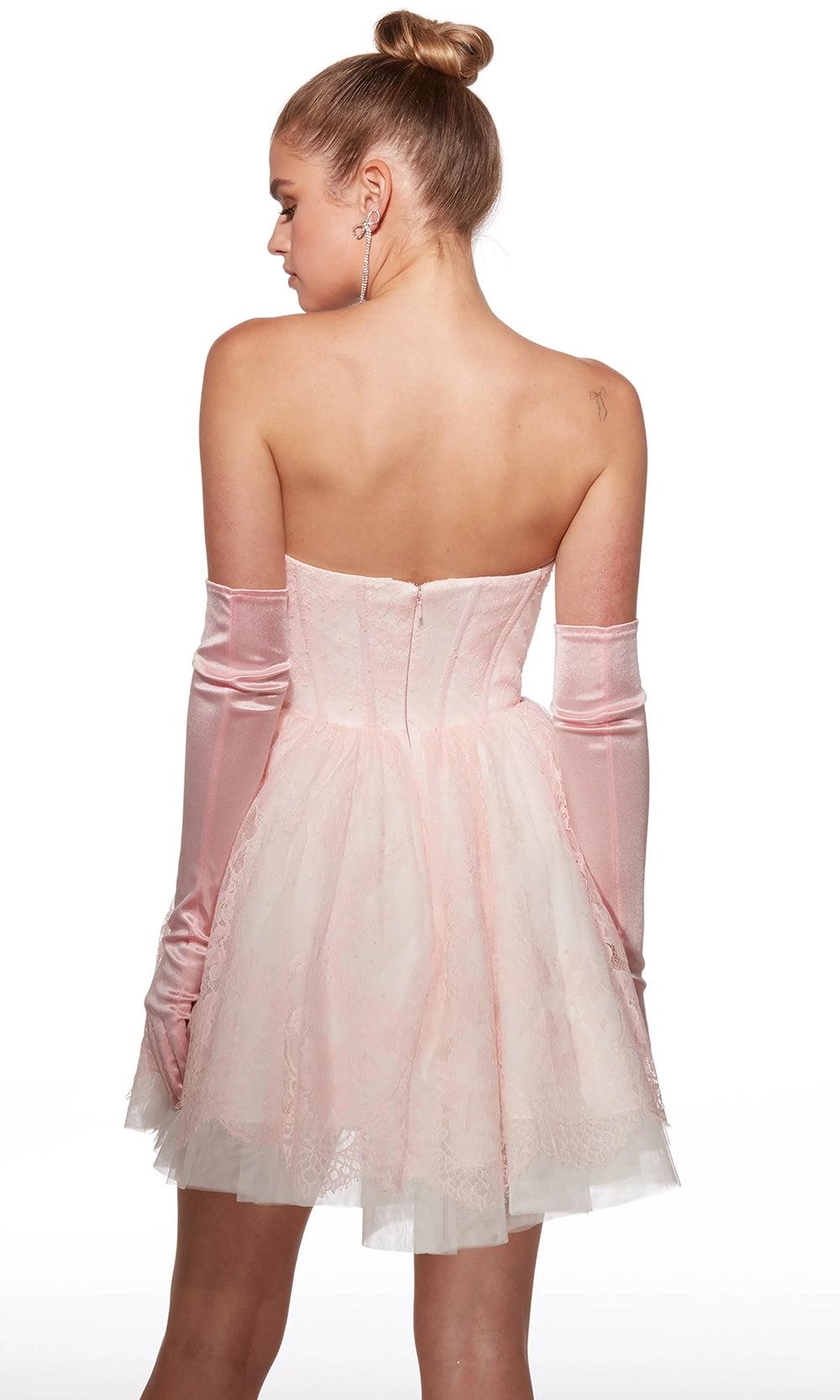 Alyce Paris 30041 - Strapless Lace Mini with Structured Bodice - view 4