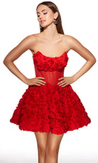 Alyce Paris 30079 - Rosette Strapless Satin Cocktail Dress - back view
