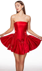 Alyce Paris 30081 - Strapless Satin Dress with Oversized Bow - designer cocktail dress at Silhouette Dresses