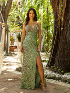 Primavera Couture - 3211 Strappy Plunging V-neck Gown with Slit