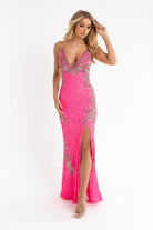 Primavera Couture - 3211 Strappy Plunging V-neck Gown with Slit