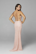 Primavera Couture - 3290 Sequined Sexy Back Gown
