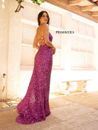 Primavera Couture - 3290 Sequined Sexy Back Gown
