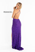 Primavera Couture - 3291 Sparkling Allover Sequin V Neck Sheath Gown