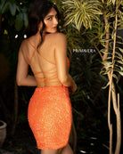 Primavera Couture - 3351 Sequined Strappy Back Fitted Cocktail Dress