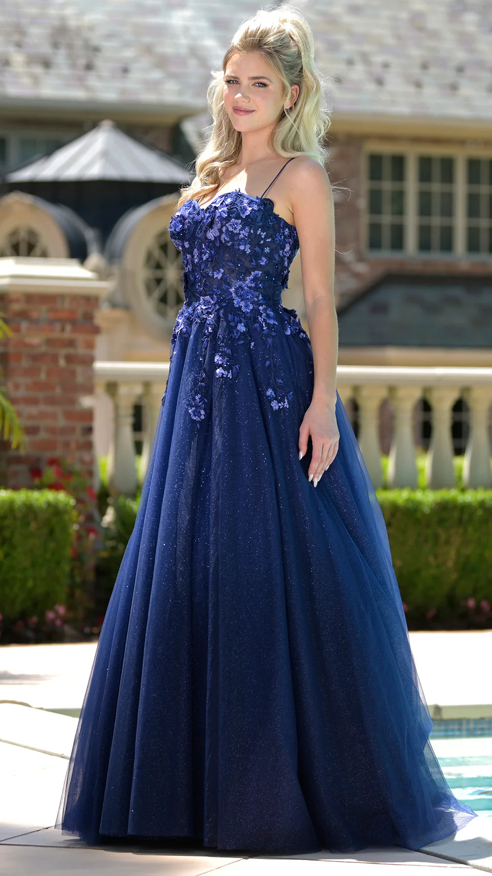 Colors Dress 3496 - Floral Appliqued Sweetheart Prom Dress - view 6