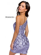 Primavera Couture - 3504 One Shoulder Side Cutout Dress