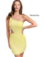 Primavera Couture - 3504 One Shoulder Side Cutout Dress