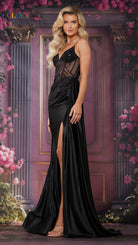 Colors Dress 3566 - See-Through Deep V-Neck Prom Gown - view 5