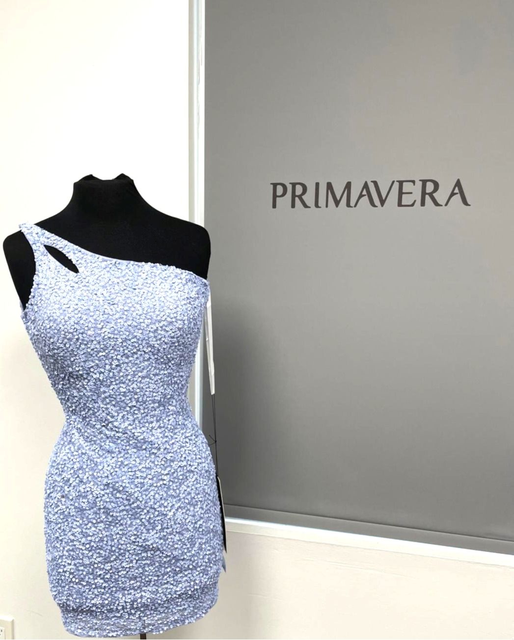 Primavera Couture - 3573 One Shoulder Sequined Fitted Cocktail Dress