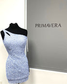 Primavera Couture - 3573 One Shoulder Sequined Fitted Cocktail Dress